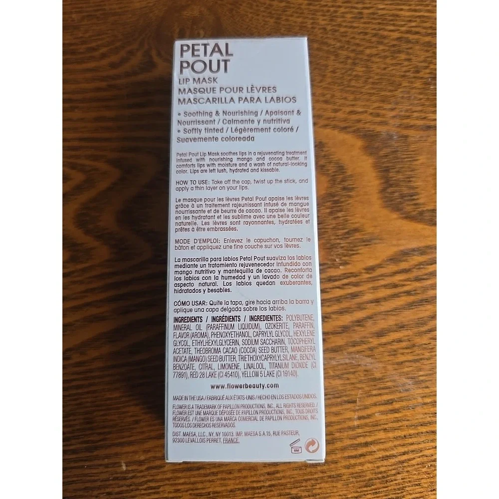 Flower Beauty Petal Pout Lip Mask‎ soothing Lip Treatment, Color, Pucker (LM5)